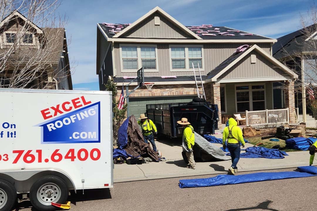 Excel Roofers getting a home ready for roof replacement
