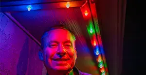 J Bretz light up by some beautiful holiday lighting