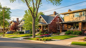 Park Hill neighborhood homes on a nice sunny afternoon