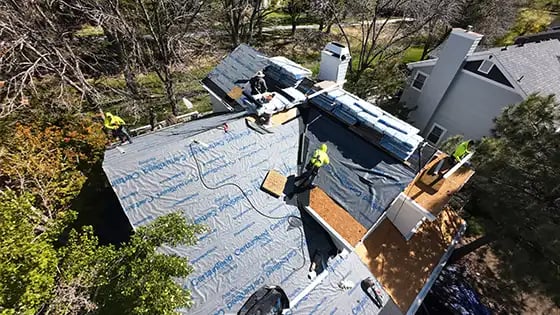 Presidential asphalt shingles being installed on a colroado home-1