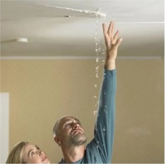 water leaking through roof