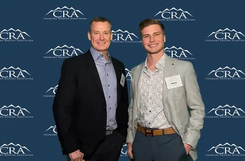 J Bretz and Henry Bretz at Colorado Roofing Association awards dinner