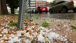 pea sized hail on a Denver street