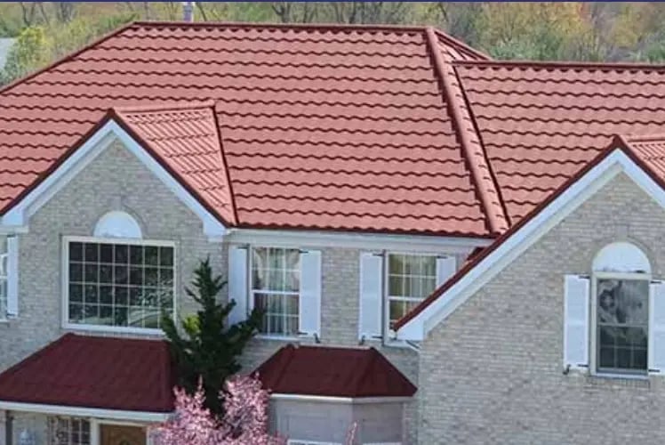 red-stone-coated-steel-roof-installation
