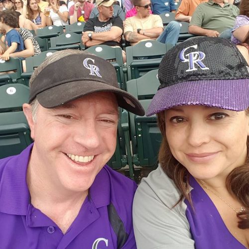 kevin and maria at a rockies game