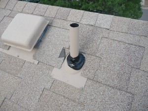 roof flashing on an opening