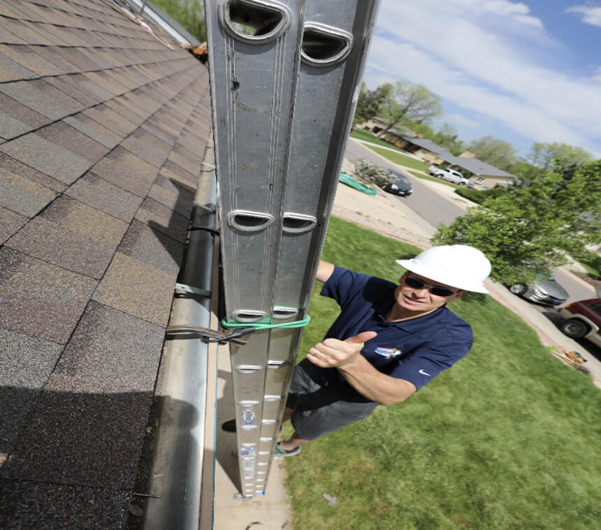 Thumbs up to clean gutters